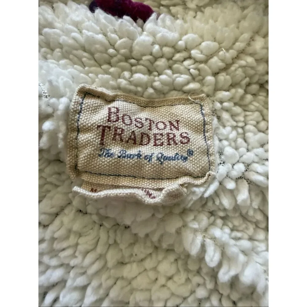 Boston Traders Jacket 2XL Red Plaid Sherpa Lined Flannel Casual Hoodie Women’s - Picture 5 of 6